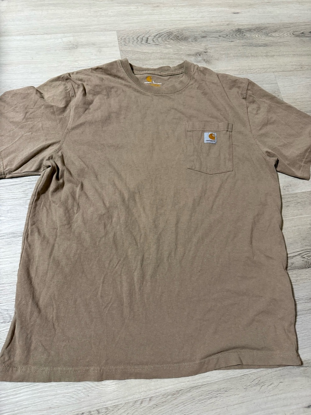 Carhartt K87 Original Fit Tan Brown Cotton T-Shirt Short Sleeve Men’s Size Large